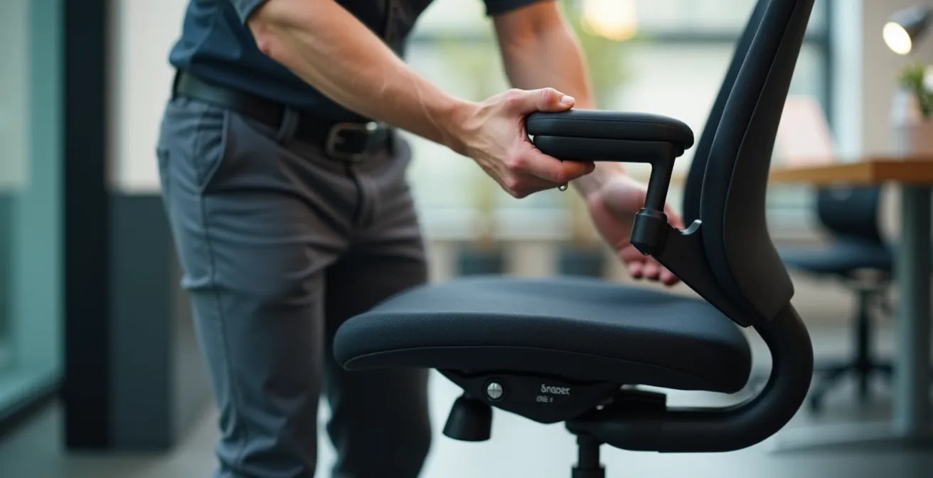 Évaluation ergonomique d'un poste de travail avec mesures et ajustements