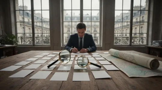 Entrepreneur examinant seul les données de son marché à l'aide d'outils simples, sans recourir à un cabinet de conseil
