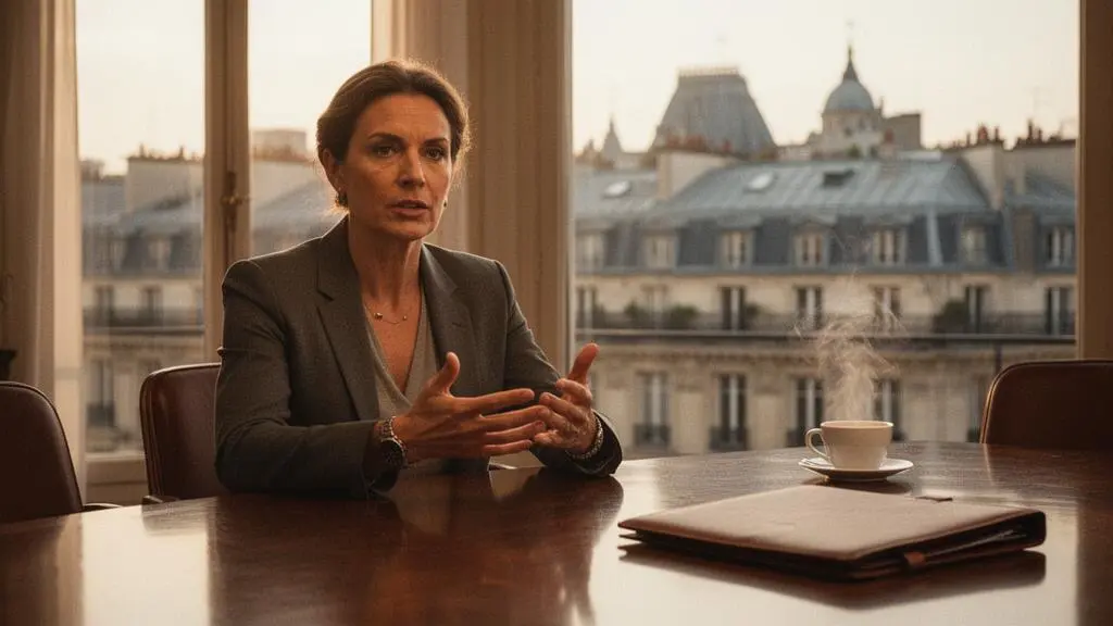 Entrepreneur presentant avec confiance son business plan a un banquier et un investisseur dans une salle de reunion francaise lumineuse